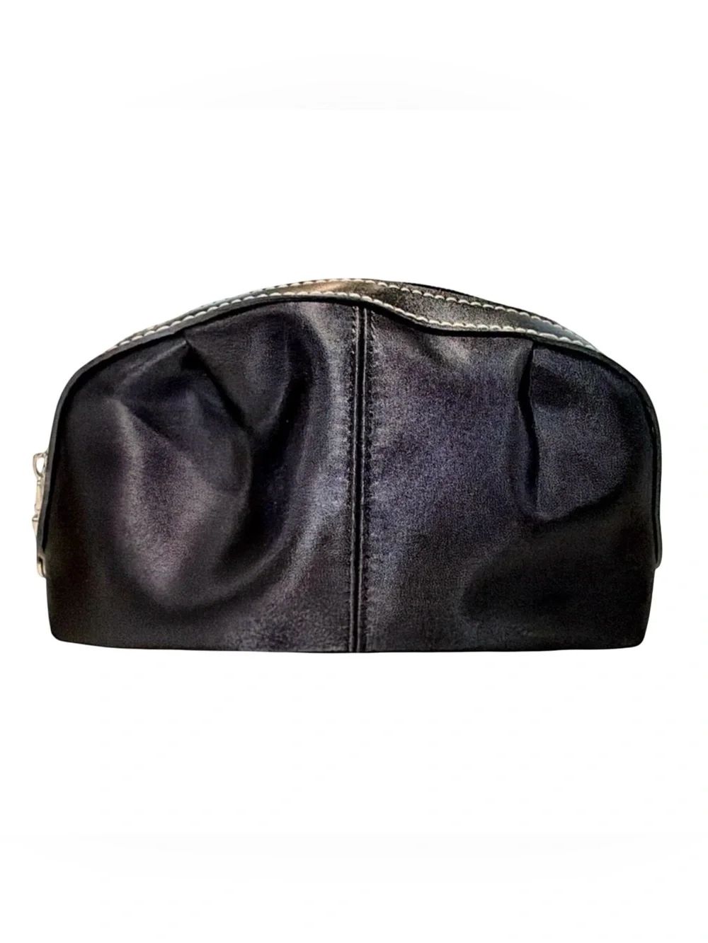 Estee Lauder Black Faux Leather Cosmetic Case | Travel Makeup Pouch Zip | NWOT